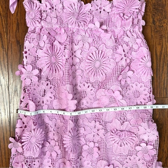 J. Marie Bria Lavender Purple Floral Tie Strap Lace Midi Dress Size Extra Small - Picture 14 of 17